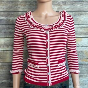 Alannah Hill ShyLittleSideGlance Red & Pink Cardigan NWT
